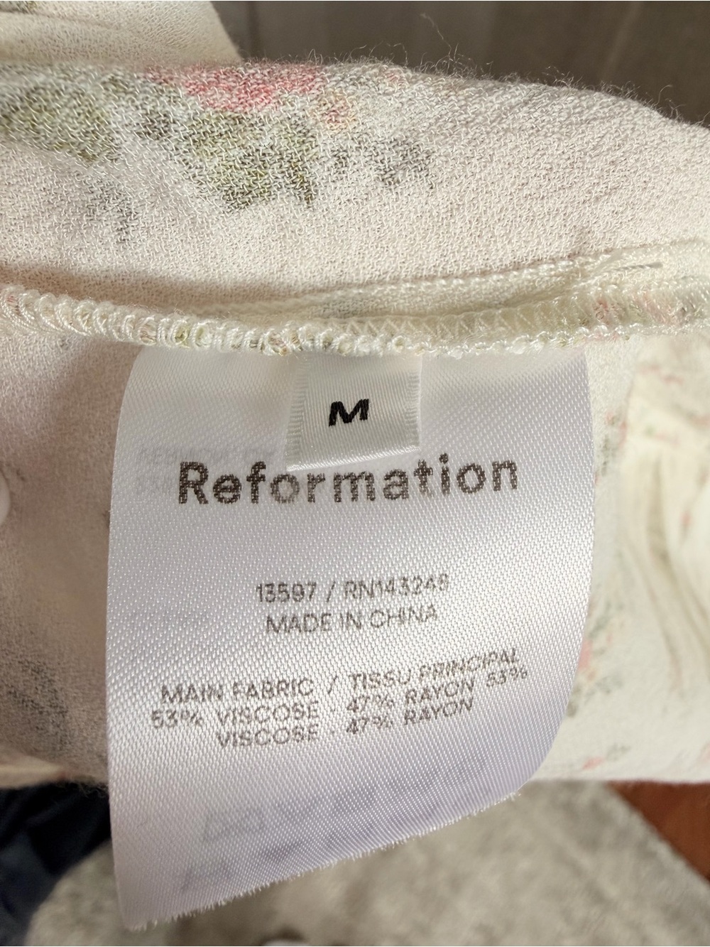 Reformation Cream Floral Wrap Midi Dress - Picture 6 of 6